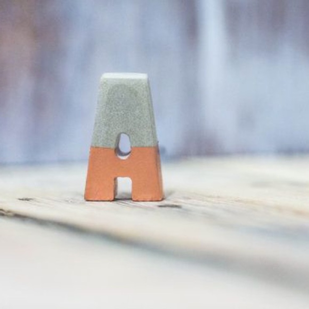 Concrete Letters Dipped in Rose